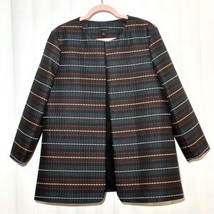 NWOT Ann Taylor Factory Striped Open Blazer Coat Jacket - Size XL